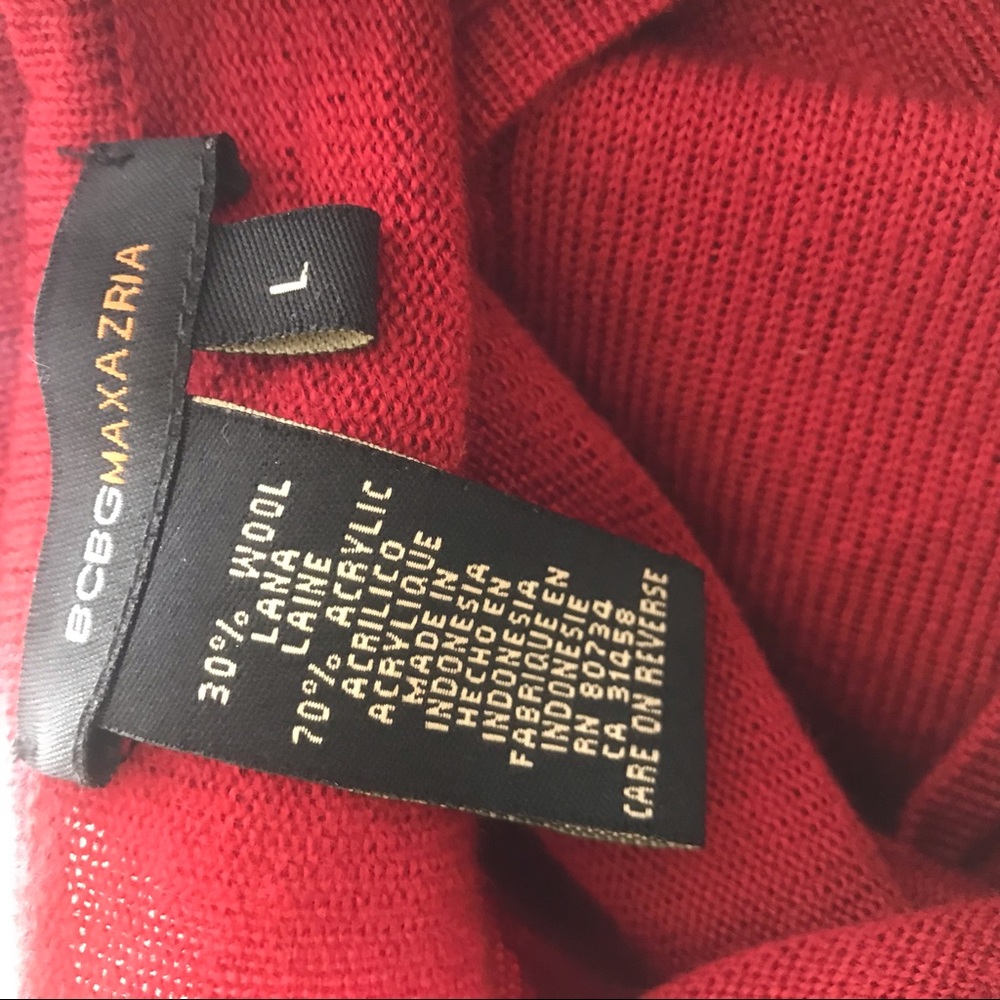 BCBGMAXAZRIA Wool Blend V-neck Sweater. Size L - Picture 5 of 5